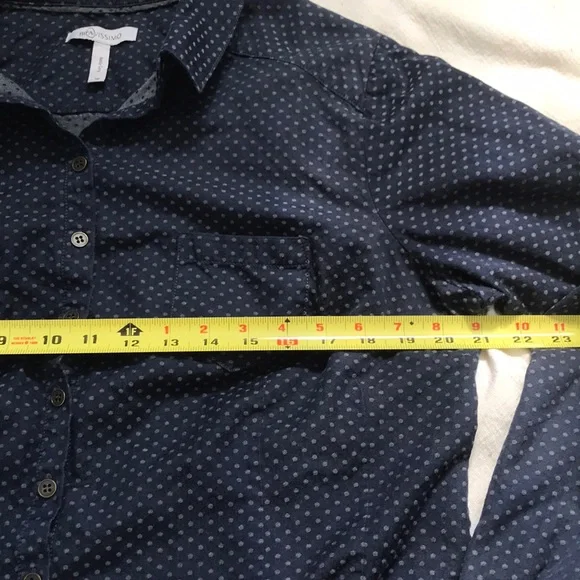 Curvy Cut Denim Polka Dot Button Down Shirt US 14 - Picture 6 of 11